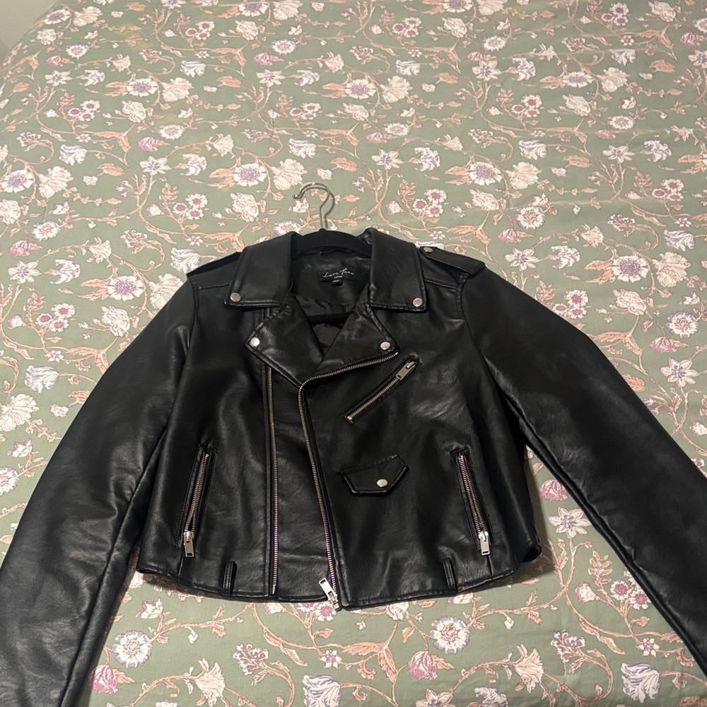 Love Tree Black Faux Leather Moto Jacket